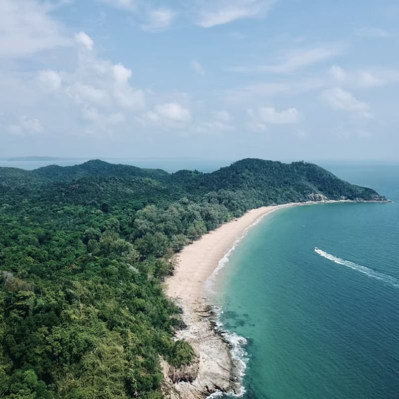 柔佛诗巫岛海岸航拍景色